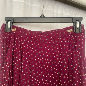 Vintage flower burgundy skirt
